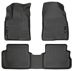 Toyota Corolla Floor Liners - Front + Rear - Husky Liners - WeatherBeater Combo - Black - `09-`12